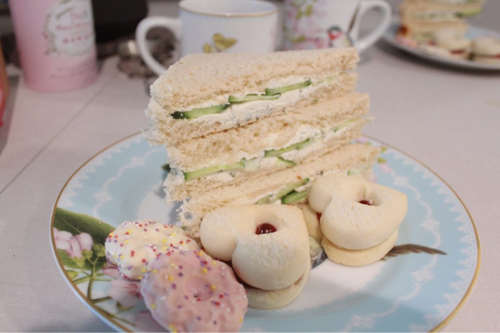 Teatime treats~cucumber sandwiches and cookies